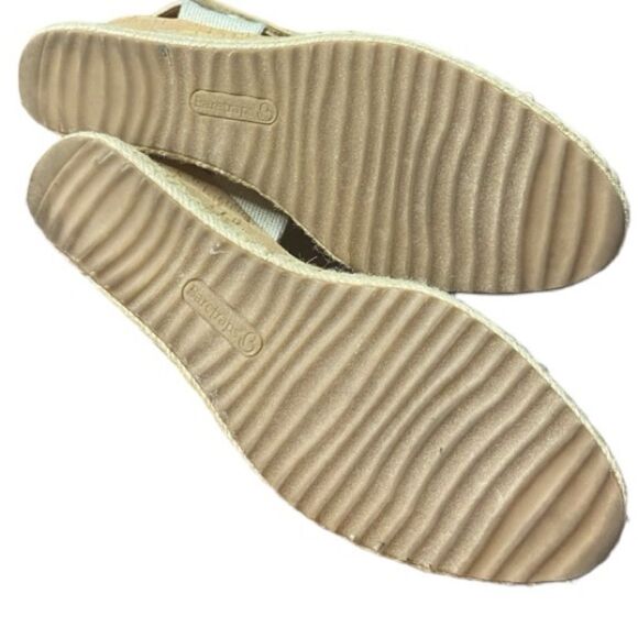 Baretraps Wm’s Sz 9.5 Black Ocean Closed Ankle Strap Toe Canvas Wedge Sandals - Picture 8 of 9